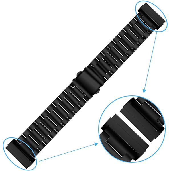 Rem, der er kompatibel med Fitbit Sense 2-rem og Fitbit Versa 4-rem, solidt rustfrit stål Fitbit Sense/Versa 3 metalarmbånd, udskiftningsarmbånd