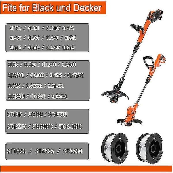 Nylon til Black & Decker Trimmere - A6481 A6485 Af-100 (4 stykker)