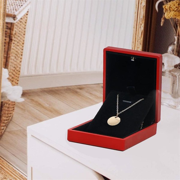Halsband Hänge Box Smycken Display och presentask för kedjor