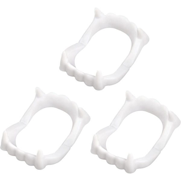 3 Pieces Vampire Teeth Plastic Dentures for Party Props Halloween Party Fangs