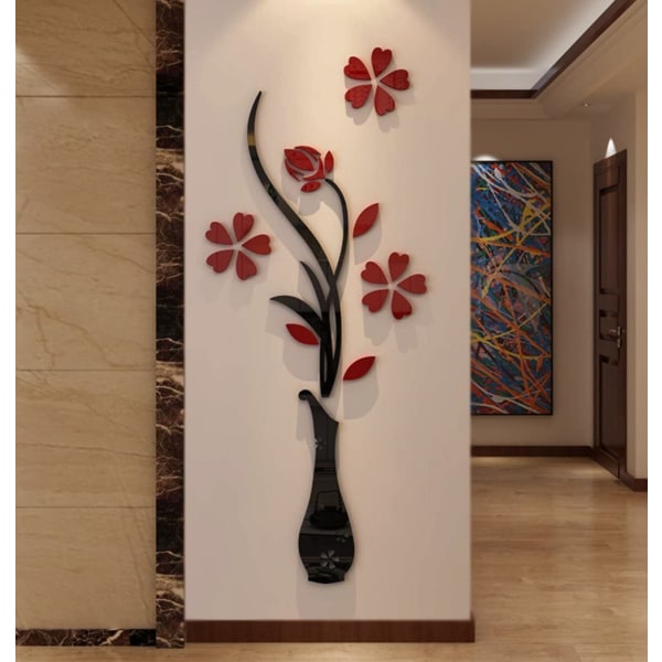 3D vase vægmaleri til stue soveværelse baggrund