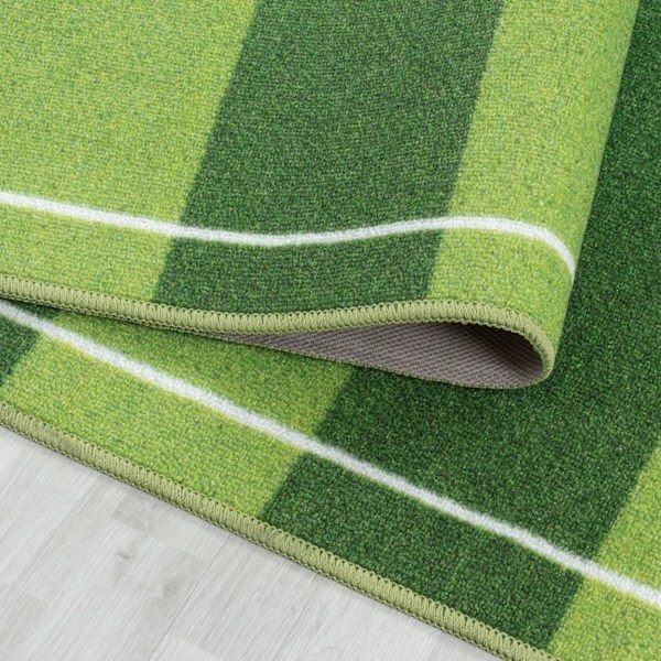 Barnmatta Kort Lugg Fotbollsplan Design Baby Barnkammare Lekrum Mjuk Tvättbar Rektangulär Pojkar Grön
