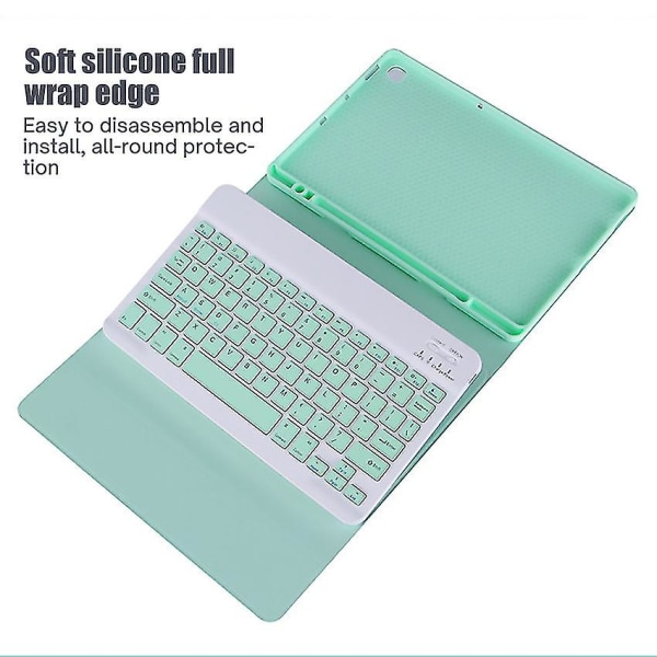 Fodral med bakgrundsbelyst tangentbord för Samsung Galaxy Tab A7 Lite 8,7 tum 2021 (modell: Sm-t220/sm-t225)( Färg: Grön )