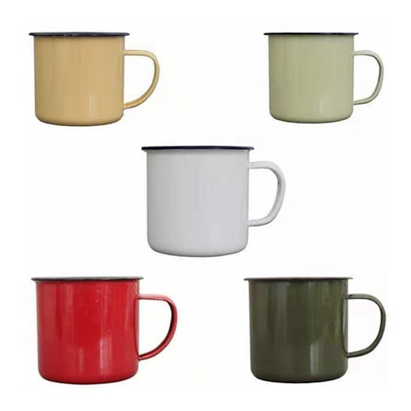 Muggar Koppar Emaljerad mugg VIT White