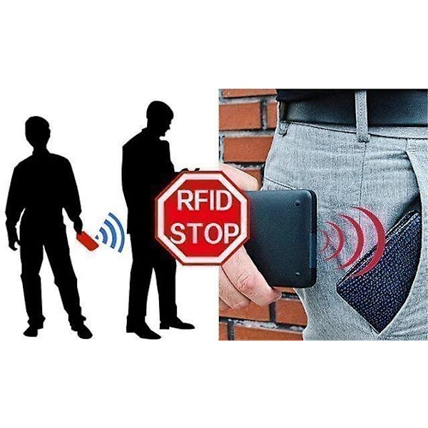 PopUp Smart kortlomme skyver frem 8 kort RFID-NFC Sikker - Brun