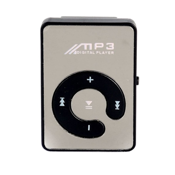 Plast Spegelklämma USB MP3-spelare Bärbar Musikmediastöd Black