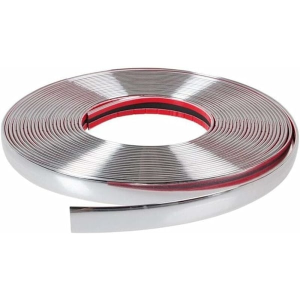 Itseliimautuva kromilista autoon, 10 mm x 15 m, kromilista auton muotoiluun, itseliimautuvat koristeelliset kromilistat