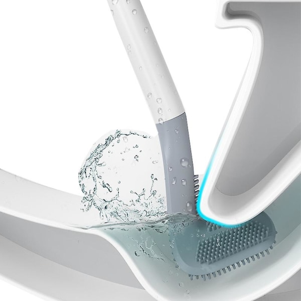 Silikone toiletbørste og holder Toiletskål Buddy Brush Rengøringsbørste Skridsikkert badeværelse toilet
