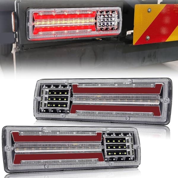 2 stk 12V LED Tilhenger Baklys Multifunksjon Baklys Ryggelys Bremselys Blinklys