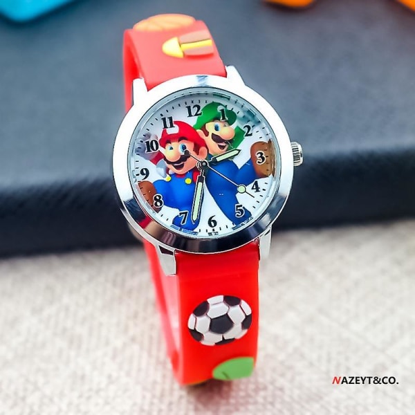 Super Mario Quartz Electronic Watch Silikon barneklokke