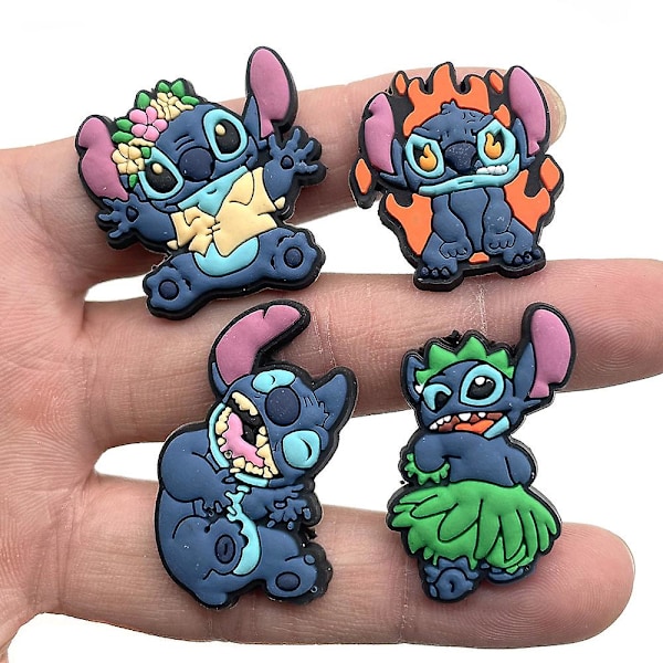 22 stk. Søde Stitch Angel Tegneserie Sko Charms til Croc Træsko Sko Dekoration Sandaler Tilbehør Børn Drenge Piger Festgaver