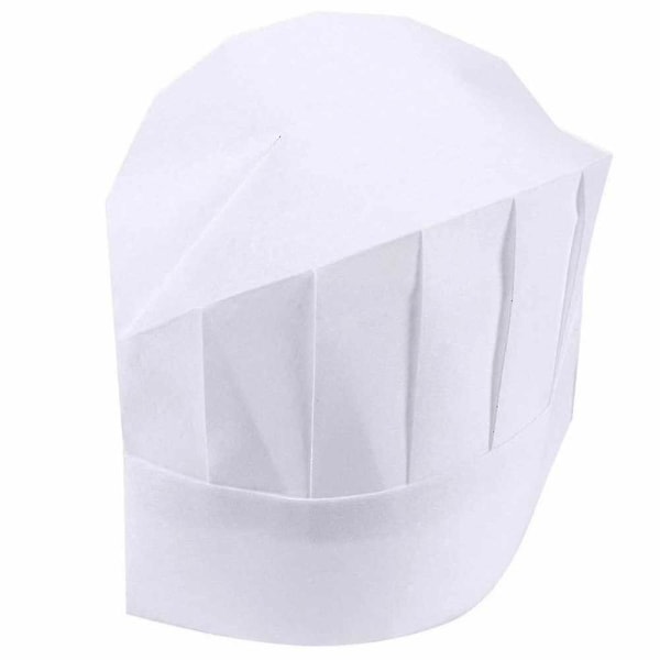 Keittiömestarin hatut 20 kpl valkoisia kertakäyttöisiä Chef Toques 23cm