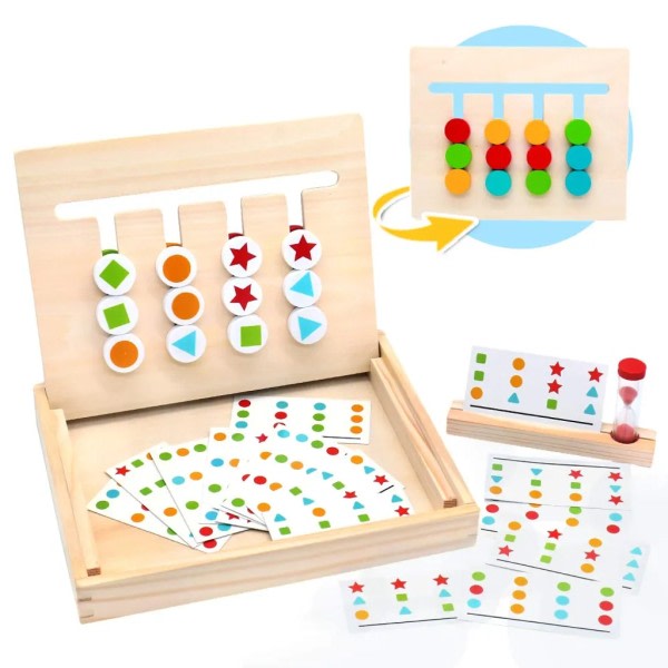 Montessorileksaker Träpussel Sorteringslåda Barn Pedagogiska leksaker med timglas 3 4 5 år Pojkar och flickor, (flera sätt)