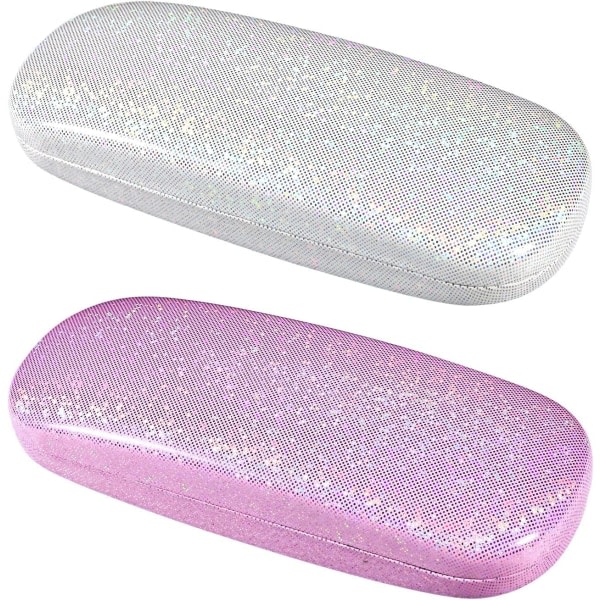 2 stk. Pink White Hard Shell Case Bling PU Læder Glas