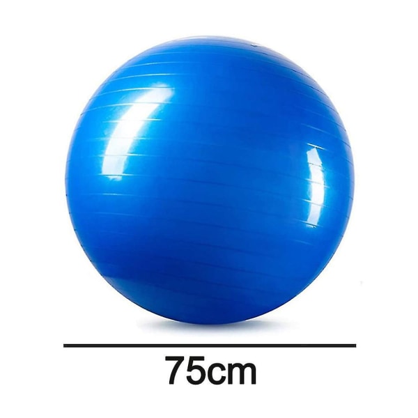Dhrs træningsbold, standard fitnessbold til kropsholdning, balance, yoga, pilates, core og genoptræning (farve: blå - 75 cm)