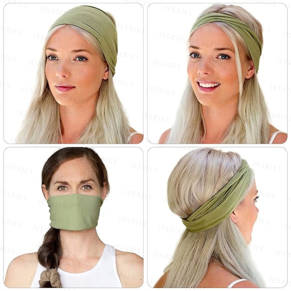 12-pack kvinnors pannband Elastiska hårband Träning Löpning turban huvudinpackning Halkfri svett Yoga hårinpackning för tjejer