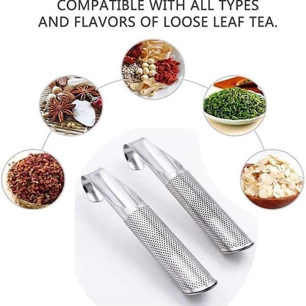 2x Tesil rør rustfrit stål mesh teinfuser