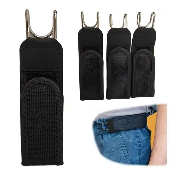 Spændefri Bæltekrog Justerbar Metalkrog Elastisk Bælte Unisex Black