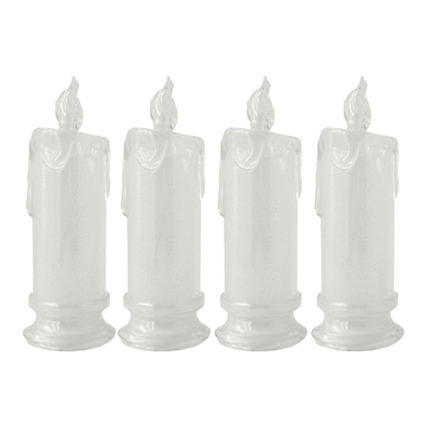 4 st LED-ljus utan låga, LED-pelarljus, batterier ingår, dekoration för Halloween