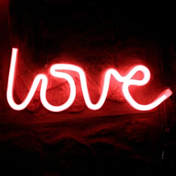 Neon LOVE Tillid Kærlighed Forslag Dekorativ Natlys Batteri & USB Dobbelt Funktion Dobbelt Funktion Modellering Lampe