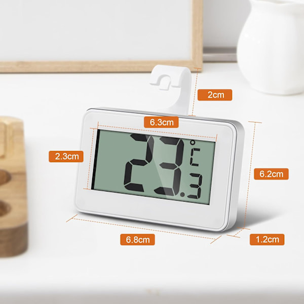 2 Digitale kjøkkentermometre, Mini kjøleskapstermometer, Fryser kjøleskapstermometer