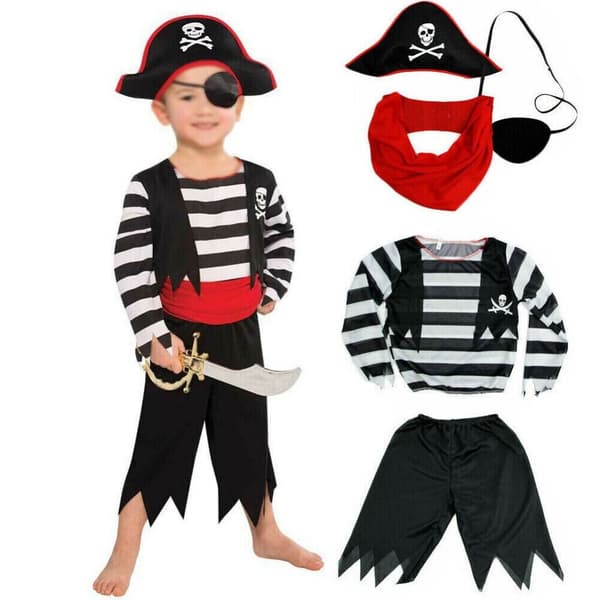 (AZC) Piratkostym Cosplay M(7-9 ÅR) M(7-9 years)