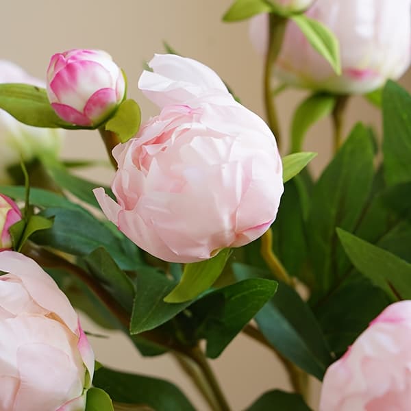 5 kunstige hvite peonblomster i silke, perfekt til bryllupsborddekorasjoner White