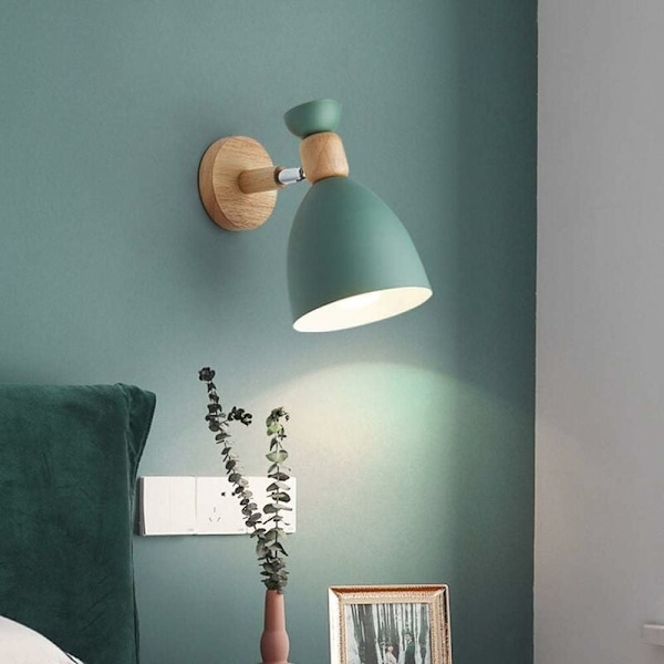 Nordisk horn grønn makron vegglampe smidd jern vegglampe ganglampe korridorlampe sengeleselamp uten lyskilde