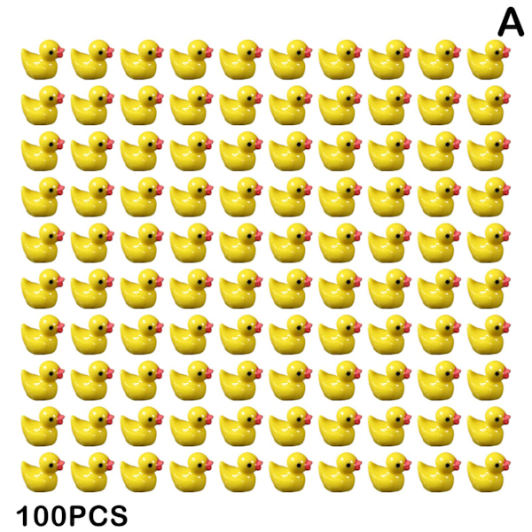 100/200 stk. Mini Gummiænder Miniature Resin Ænder Gul Tiny D 100pcs yellow 100pcs