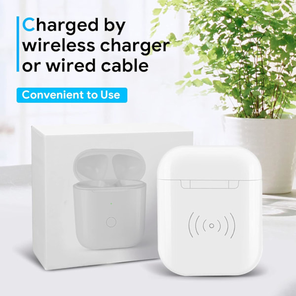 Ladingetui for trådløs lading kompatibel med Air Pods 1. og 2. generasjon, ladeutskifting med synkroniseringsknapp Bluetooth