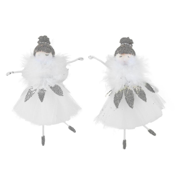 Engel julepynt hengende ballerina jente plysj juletre dukke gylden og sølv