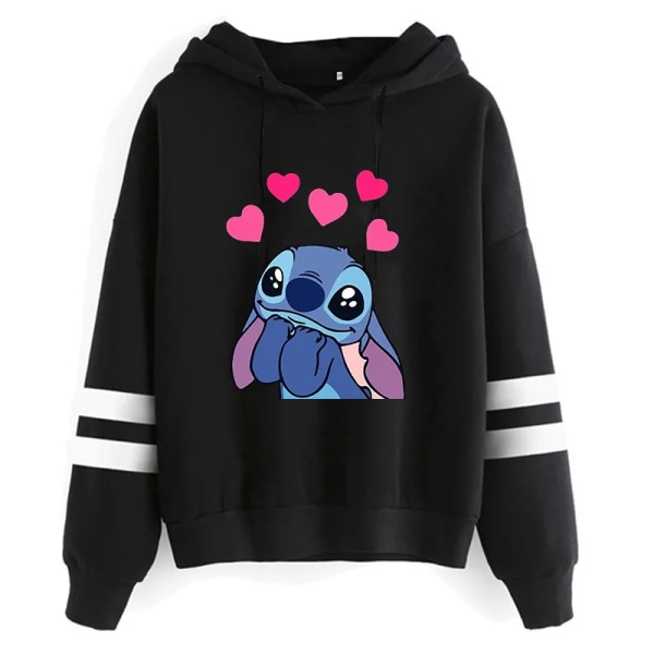 Y2k tecknad Lilo och Stitch roliga hoodies kvinnor Harajuku söt Stitch Anime tröja Manga Streetwear Hoody kvinnliga barn svart59004 black59004 XXL