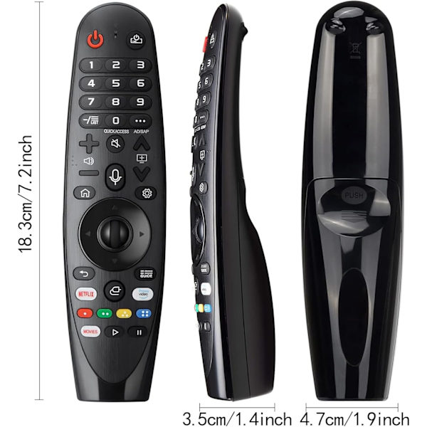 LG Magic Fjernkontroll Kompatibel med Mange LG-Modeller, Netflix og Prime Video Hurtigtaster null ingen (Infrarød Ikke-Stemme Mus) Style 1