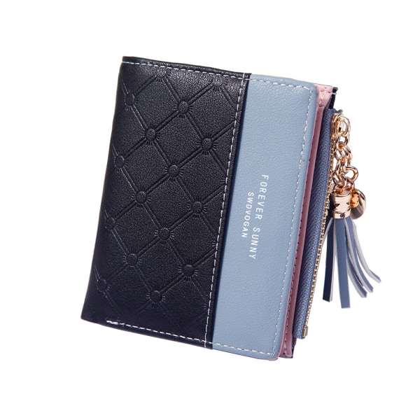 Naisten lompakko Pieni Kompakti Lompakko Bifold, RFID Lompakko Luottokorttikotelo Mini Bifold Pocket Lompakko (musta)