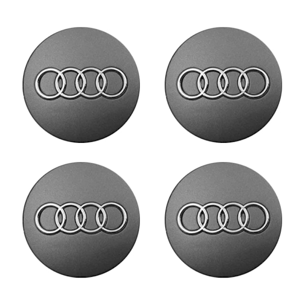 AUDI-vanteiden keskiöhatut 60mm 4-pakkauksessa Harmaa Grey grey