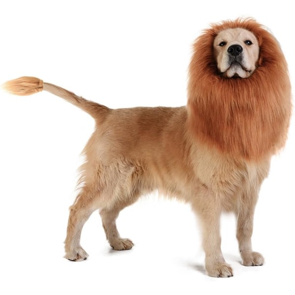 Dog Lion Mane - Realistisk og morsom løvemanke for hunder - Komplementær løvemanke for hundekostymer