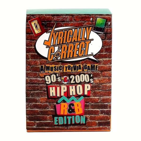 Lyrisk korrekt 90'er og 2000'er Hip Hop og R B Musik Trivia Kortspil Familiesammenkomster Voksenkort Spilgaver