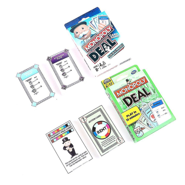 Puslespill Familiefest Brettspill Engelsk versjon Monopol Trading Cardgame Playing Green