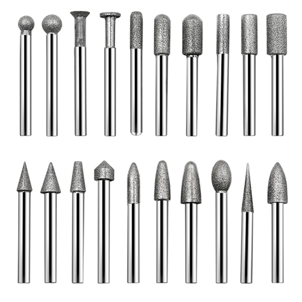 20 st/set Slipstenar för slipning, 6 mm skaft, för jade- och stenhuggning, polering, tillbehör till Dremel-roterande verktyg