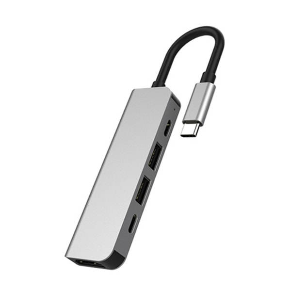 USB-C Hub Adapter til HDMI Kompatibel 4K30HZ Dual-USB TypeC Splitter Support PD60W dockingstation til bærbar telefon PC