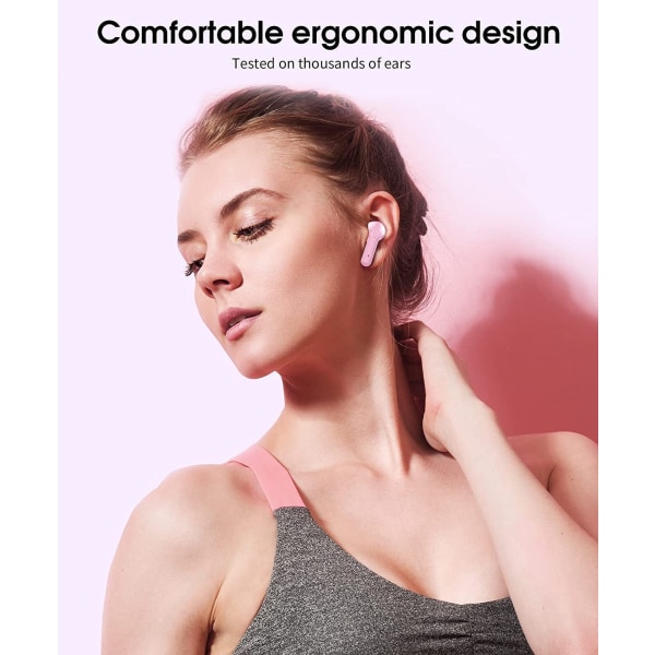 Bluetooth 5.0 in-ear hörlurar, trådlösa hörlurar med mi