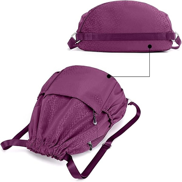 Sports treningsbag, vanntett bag unisex ryggsekk dagstursekk treningsbag, sportsbag purple