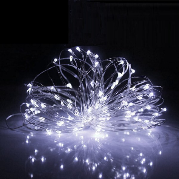 Fairy String Lights Batteridrivna vattentäta utomhuslampor W White light meters 50 lights