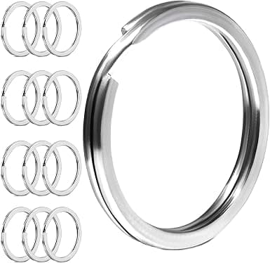 20 stk 304 Nøgleringe i rustfrit stål, 30 mm nøgleringe, flade nøgleringe, passer til alle typer nøgler, DIY, håndværk (rustfrit) I