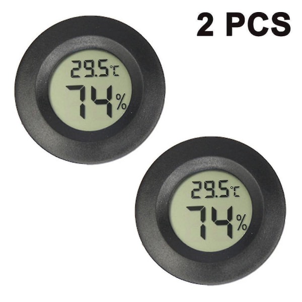 2-pack Mini Hygrometer Termometer Digital LCD-monitor, fuktighetsmätare