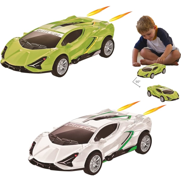 2-pack racerbilar Pull Back, Push Go Inertial Drift Bilmodeller för småbarn