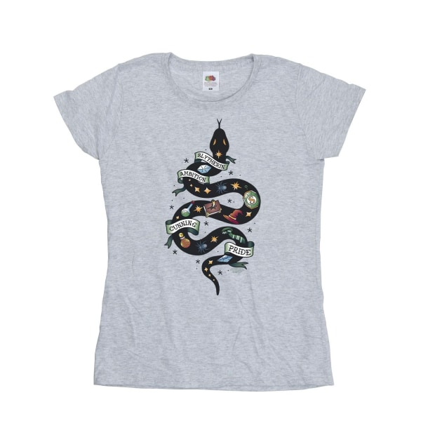 Harry Potter Dame/Dame Slytherin Sketch T-skjorte i bomull M Sp Sports Grey Sports Grey M