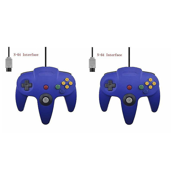 2 Pakkaa Klassisia Johdollisia N64 Ohjaimia Retropeli 64 Bitti Peliohjain Joystick Vaihto-ohjain 11 2pcs