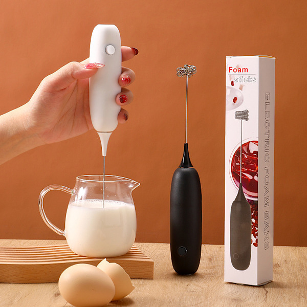 Melkedrikk Kaffe Visp Mikser Elektrisk Eggvisp Skummende Skum Black