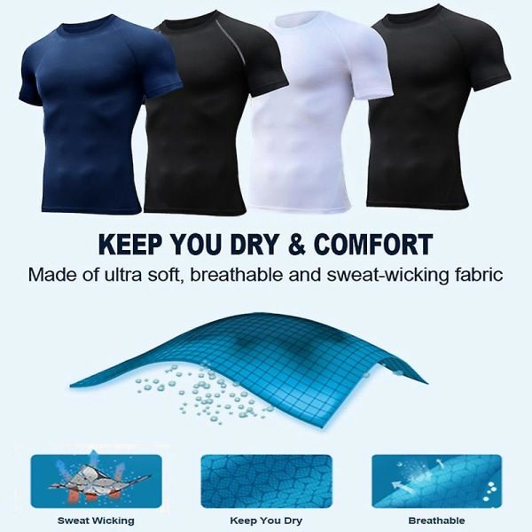 Anime Berserk Print Mænds Kompressionstrøjer Kortærmet Fitness Træning Fitness Undertøj Hurtigtørrende Sports T-shirt T-shirts Toppe Sort 1 L